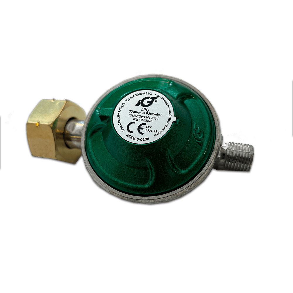 Gas Regulator 30 mBar kit with hose - NL SI IT GR CZ CH HU - HOT WOK