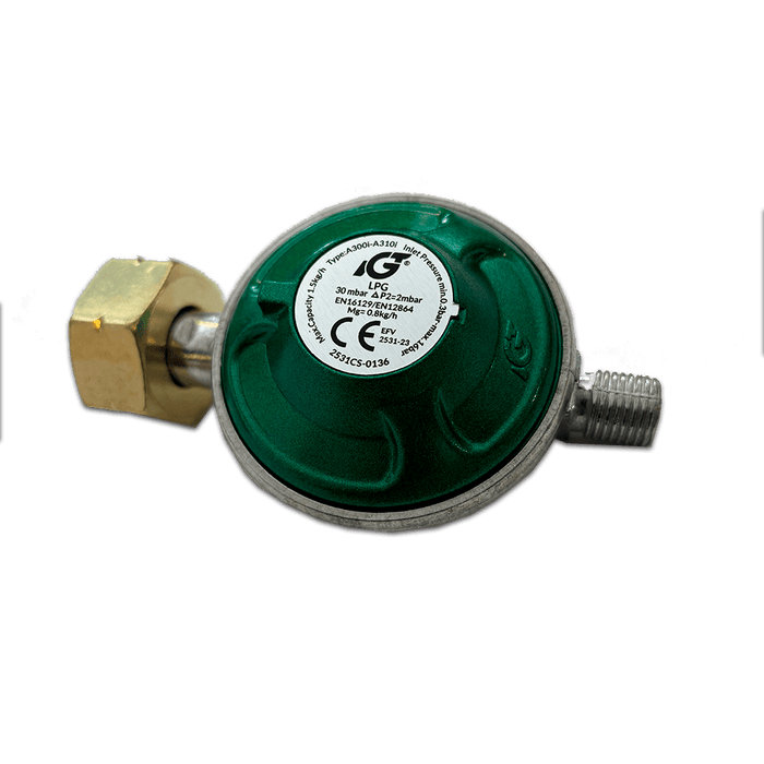 Gas Regulator 30 mBar kit with hose - NL SI IT GR CZ CH HU - HOT WOK