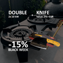 HOT WOK Double 2x 10 kW WITH KNIFE - HOT WOK